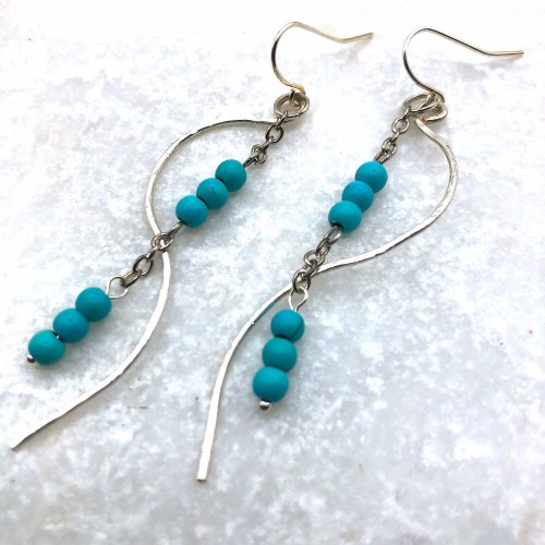 Kristal Wick's Color Inspiration - Venice Turquoise - , Wire Jewelry Design, Design, turquoise wire earrings